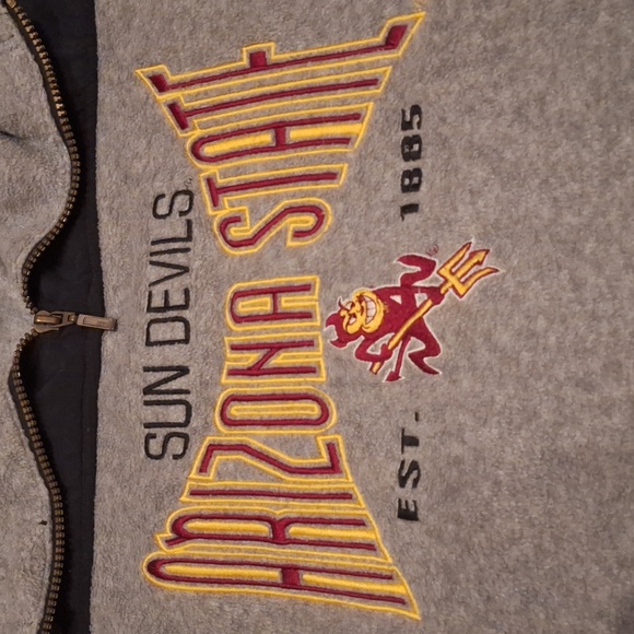Arizona State University ASU Vintage Sweatshirt, Fleece Jacket, Stitched Words - Picture 2 of 10